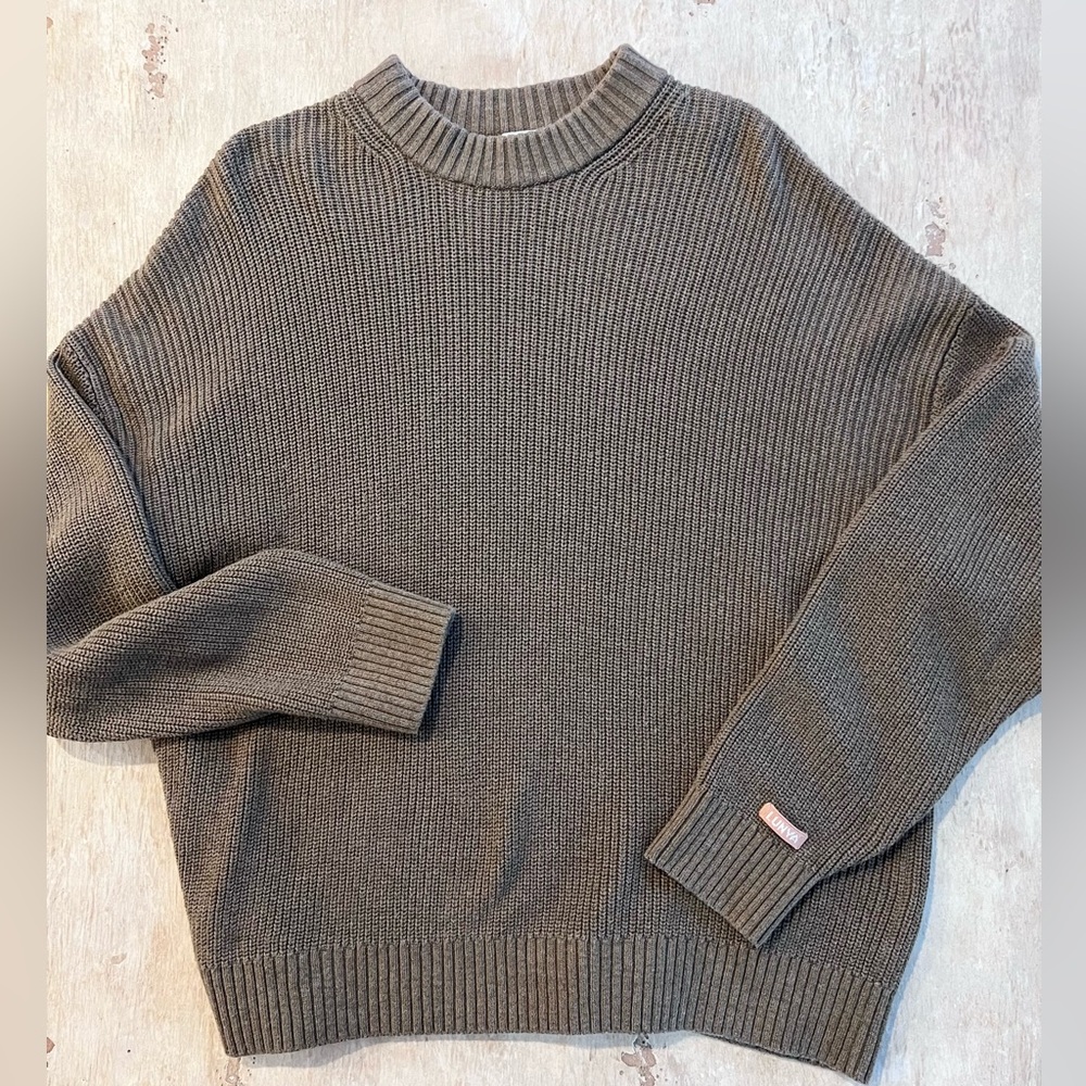 LUNYA women’s Coco brown Crew neck Sweater